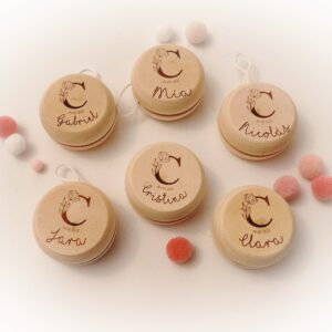 yoyo personalizado grabado en madera para niños