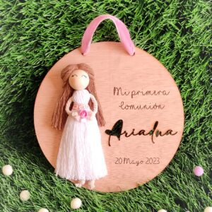 placa para primera comunion personalizada decoracion niña niño