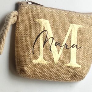 comprar monedero personalizado de rafia con nombre