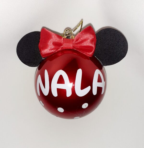 bola navidad con nomre personalizada minnie mouse