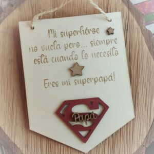 placa super papa regalo personalizado