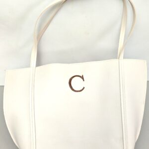 comprar bolso y neceser polipiel personalizado blanco inicial