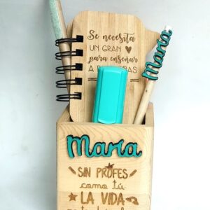 Pack para regalar a tu profesor personalizado, frase "sin profes como tú la vida no tendría clase"
