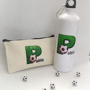 estuche y botella para el cole personalizada