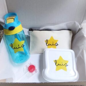 Pack para Guarde e Infantil Personalizado – Botella de Pajita, Sandwichera y Estuche