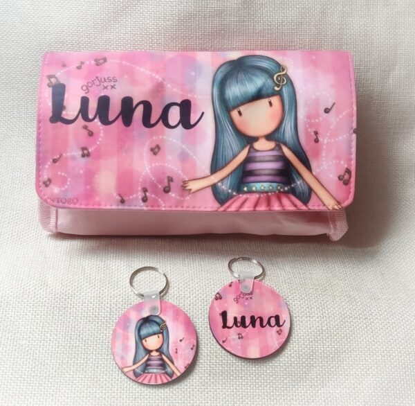 estuche personalizado rosa con dibujo