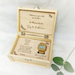 Caja de madera para reloj regalo novio
